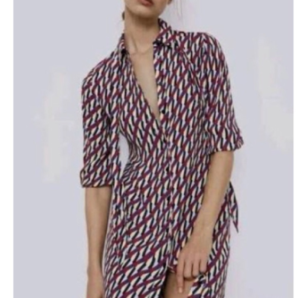 ZARA • Geo Print Sussy Maxi Dress in Geometric Print - Picture 10 of 16